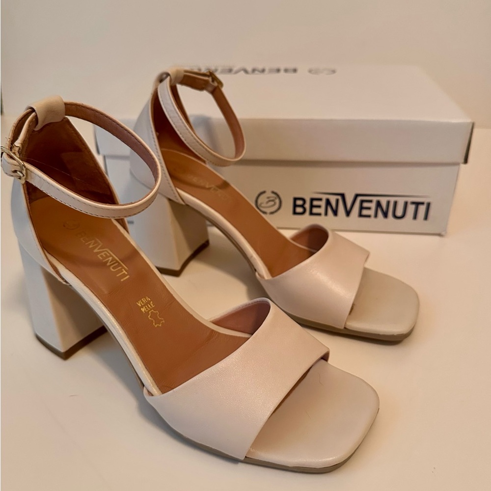 Women's Cream Heeled Sandals